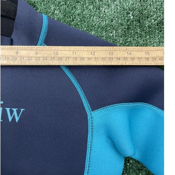 Vofiw Full Body Swimsuit Youth Kids Black Blue Zipper Back Size 10 - Picture 8 of 13